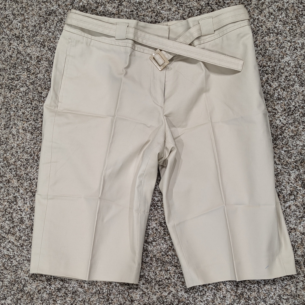 Rafaella Beige Bermuda Shorts with Belt